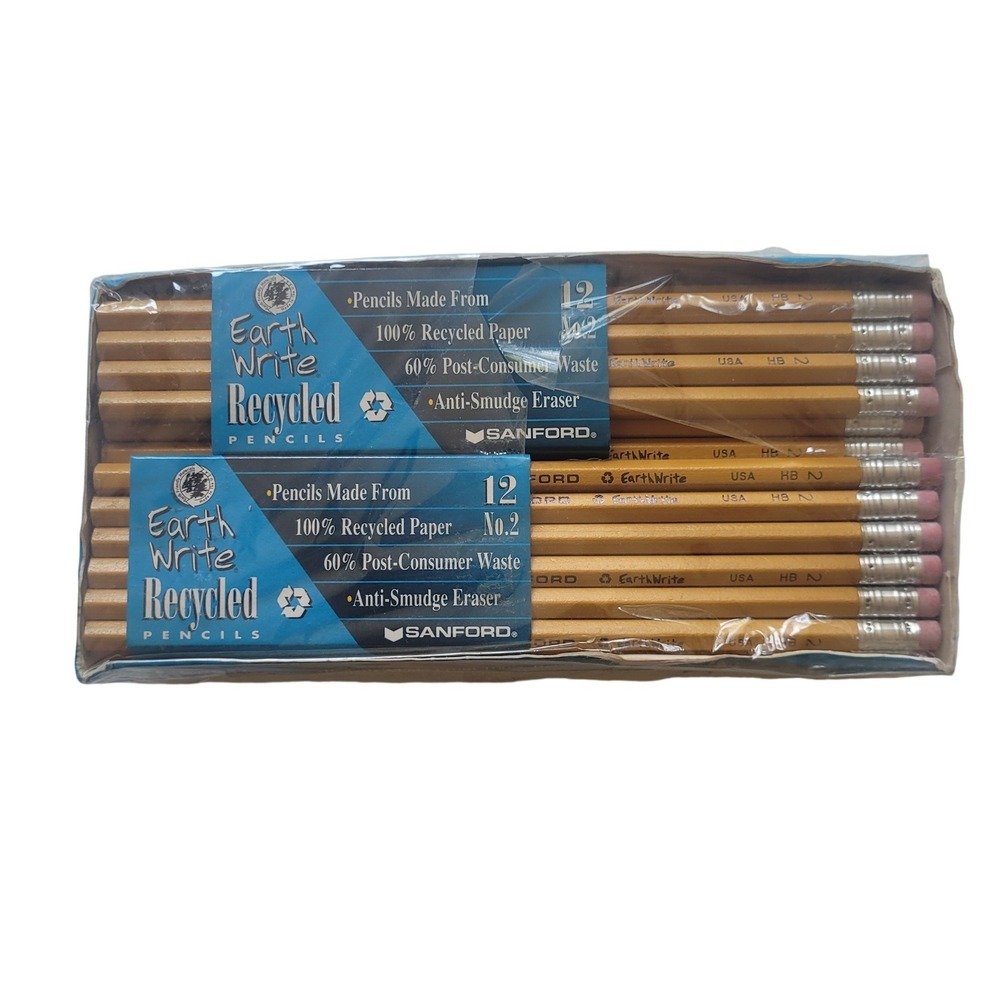 Sanford Earth Write Recycled Pencils No. 2 HB 46‎ Count 1998 Vintage USA 22017
